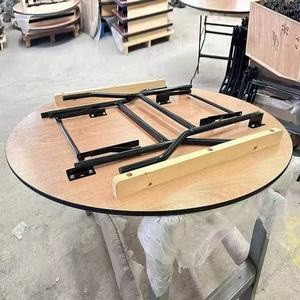 Table ronde en bois pour événements de mariage, vente en gros, table pliante pour fêtes et cuisine - Product Image 3
