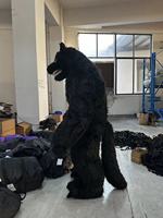 Costume de mascotte de loup gonflable en peluche réaliste pour adultes Halloween taille XL