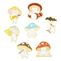 Personnalisé mignon chapeau de dessin animé broche revers épingle badge métal kawaii guitare méchant champignon épingle en émail