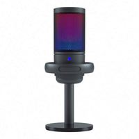 Microphone de jeu dynamique avec logo OEM gratuit, avec bras articulé, éclairage RGB USB Type-C, suppression du bruit pour ordinateurs et smartphones