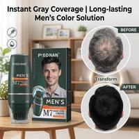 Tinte Permanente para el Cabello Negro con Esencia de Plantas Naturales para Hombre, Antialérgico, Sin Amoníaco, para Uso Doméstico, Cubre el 100% de las Canas