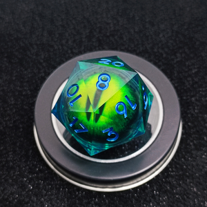 Dés à jouer polyédriques Feeron Premium en résine transparente à vingt faces D20, personnalisables avec logo, durables pour les jeux de rôle sur table et la collection (D&D) - Product Image 3