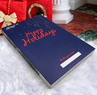 Calendrier de l'Avent en carton gaufré personnalisé avec paillettes, boîte cadeau avec 24 portes détachables
