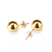 Caliente 3mm 5mm 8mm 10mm inoxidable bola redonda Simple cuenta Stud pendiente 18K oro PVD plateado No se oxida impermeable al por mayor precio barato