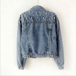 2022 Offre Spéciale femmes perle Denim veste enfants taille usine en gros printemps et automne fille Denim manteau - Product Image 2