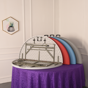 <span class=keywords><strong>Table</strong></span> ronde pliante en plastique blanche <span class=keywords><strong>de</strong></span> 183 cm (6 pieds) pour <span class=keywords><strong>10</strong></span> <span class=keywords><strong>personnes</strong></span>, idéale pour événements et jardins – Vente en gros à prix abordable - Product Image 3