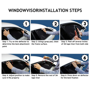 Déflecteurs de Vitres de Voiture de Haute Qualité 4 Pièces Protection Contre le Vent, la Pluie et le Soleil pour <span class=keywords><strong>Nissan</strong></span> <span class=keywords><strong>Juke</strong></span> MK1 F15 2010-2019 SUV 5 Portes - Product Image 6