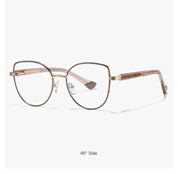 Modèle 2026 personnalisable : Lunettes anti-lumière bleue en métal pour femme avec branches à fil intégré – Élégantes et polyvalentes