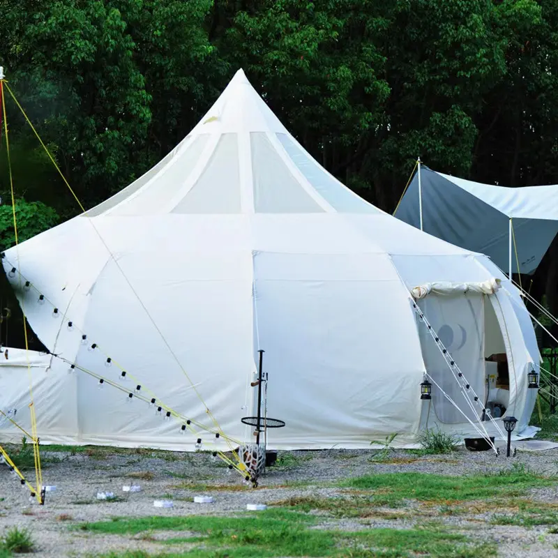 Ngoài Trời Không Thấm Nước Bốn Mùa Gia Đình Cắm Trại Và Mùa Đông Glamping Bông Vải Yurt Bell Lều Với Muỗi Màn Cửa