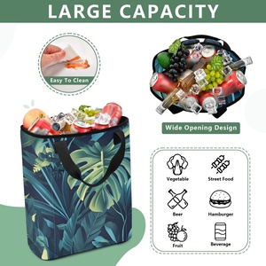 Sac isotherme extra large pour le déjeuner, motif floral tropical hawaïen, idéal pour transporter des aliments chauds, sac de livraison pour livreurs - Product Image 4