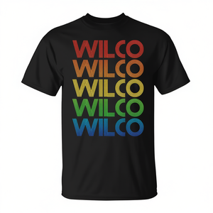 T-Shirt Vintage Wilco Unisex Nero, Girocollo, Manica Corta, Stampa Serigrafica, per Uso Promozionale, Taglie M L XL XXL - Product Image 2