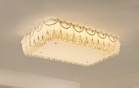 Luminaire de chambre à coucher moderne, lumière LED ronde pour la décoration de la pièce, plafonnier en plumes