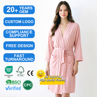 Peignoir long en modal de haute qualité personnalisé par le fabricant pour femme, Robes de nuit en bambou, Vêtements de nuit pour femme, Vêtements d'intérieur
