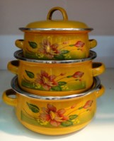 Casserole à succès sur le marché ghanéen avec poignée ordinaire 16.18.20cm/set671D/671DB/671EDB