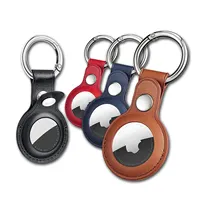 חדש Keychain Loop טבעת מחזיק Airtags מחזיק עור כיסוי עור אוויר תגיות מקרה עבור מפתח טבעת לחיות מחמד כלב חתול צווארון