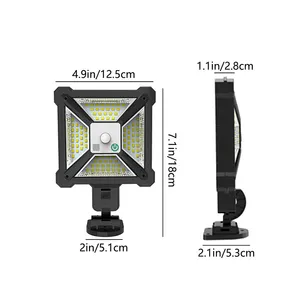 Sensor de movimiento Luces de energía solar IP65 3 modos Luces de pared con control remoto Prime para valla Patio Jardín Patio Puerta delantera