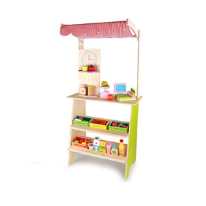 Hot Sale Kids Playroom Furniture Wooden Grocery Stand for <strong>Pretend</strong> Play EN71 Certified Ages 2-7 Years Unisex - Product Image 1