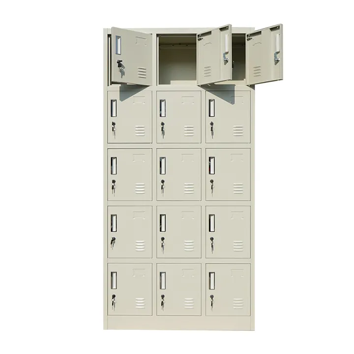 High Quality Locker Clothes Storage Cabinet Wardrobe Metal 15 Doors School Office Staff Student Locker Factory Price For Sale