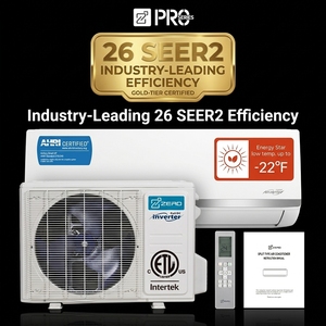 Bomba de Calor Mini Split sin Ductos de 9000-33000 Btu y 26 SEER, Aire Acondicionado para Climas Fríos de -22F, para Uso en Hoteles, con Certificación Energy Star y Eficiencia Energética Superior - Product Image 1
