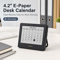 Kylendar Calendrier de bureau intelligent E-Paper 4,2 pouces avec synchronisation WiFi automatique, planificateur numérique pour salle de réunion, réception, cadeau d'affaires