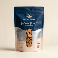 Sachet personnalisé pour aliments pour animaux de compagnie avec logo, pochette verticale refermable à fermeture éclair pour croquettes pour chiens, imprimé sur mesure avec fenêtre