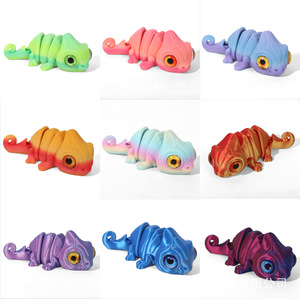 Regalo para niños 3D gema impresa articulada giratoria camaleón misterio 3D lagarto juguete 3D animales impresos - Product Image 2