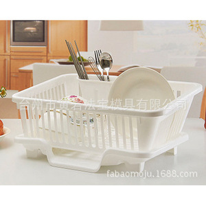 Plastic Double Layer Dish Rack With Stand Square L Size <b>For</b> <b>Kitchen</b> <b>Storage</b> Mold Injection Molding - Product Image 1