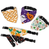 Vente en gros de foulards pour animaux de compagnie en polyester blanc pour sublimation, foulard triangulaire, bandana réglable pour chiens