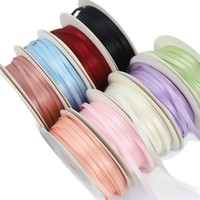 Ruban en satin polyester crypté simple face de 3 cm, idéal pour nœuds de mariage et emballages cadeaux haut de gamme, 3 mm de large, 50 yards, logo personnalisable