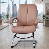 Chaises de bureau contemporaines en cuir sans roulettes pour salle de réunion visiteurs et conférences professionnelles