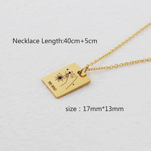 Collar con colgante Rectangular Retro para mujer, collar de la Serie 22 cartas del Tarot Magician <span class=keywords><strong>the</strong></span> Fool <span class=keywords><strong>Priestess</strong></span> - Product Image 3