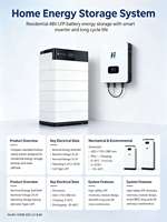 Système de stockage d'énergie solaire domestique à basse tension empilable 6000 cycles avec surveillance intelligente et alimentation de secours photovoltaïque