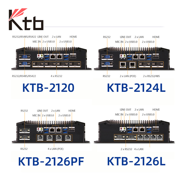 KTB Fanless Industrial Mini Pc Embedded Computer with POE Lan Support Customization AluMinium Alloy Mini Pcs OEM/ODM