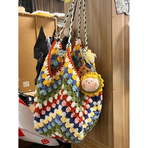 Borsa Vintage all'<span class=keywords><strong>Uncinetto</strong></span> Rosa, Borsa a Mano Fatta a Maglia, Materiale Fai-da-te, Borsa a Spalla in Lana all'<span class=keywords><strong>Uncinetto</strong></span> per Fidanzata 2025 - Product Image 3