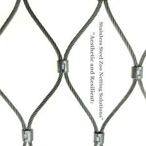 China Factory Inox Cable Monkey Enclosure Rope Netting Diamond Hole Net Protective Wire Mesh
