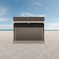 Garage de maison de conteneur plat préfabriqué portable 4.5*5.95m conception d'usine avec toit en pente en panneau sandwich et acier