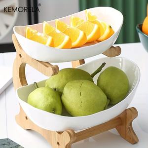 Plato de Frutas de 2/3 Niveles, Plato de Plástico para Aperitivos para Sala de Estar, Cesta Moderna para Frutos Secos, Plato para Dulces, Soporte para Pastel, Tazón para Ensalada - Product Image 3