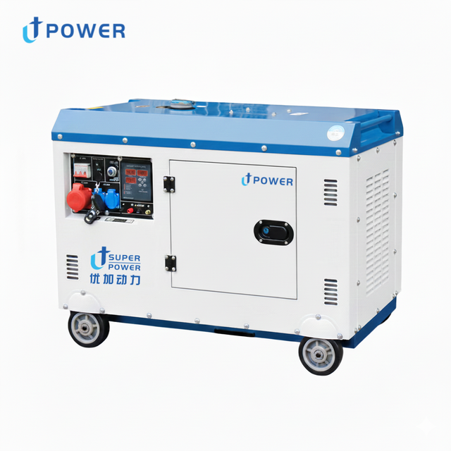 5KW Three Phase 50/60Hz Silent Diesel Generator with 220V/380V Alternator Portable Home Use Canopy Electric Start ATS