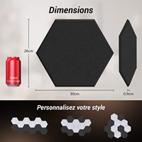 12 Panneaux Muraux Décoratifs 30x26x1cm Panneaux 3D Acoustiques Haute Densité Mousse Hexagonale Isolation Phonique Studio/Bureau/Chambre