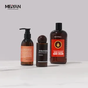 MYPACK Haustier nachfüllbare Bernstein Shampoo Dusch gel leere Etiketten flaschen 100ml Kosmetik flasche mit Pumpe und Verschluss