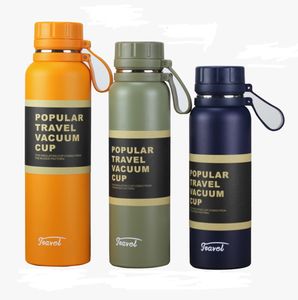 Nuovo <span class=keywords><strong>design</strong></span> da viaggio in silicone manico a doppia parete in acciaio inox bottiglia d'acqua isolata con <span class=keywords><strong>logo</strong></span> personalizzato - Product Image 1