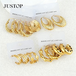 Trending hoop OEM/OEM Waterproof Stainless Steel Gold Plating hypoallergenic Fashion Jewelry supplier other fashion <b>earrings</b> - Product Image 6