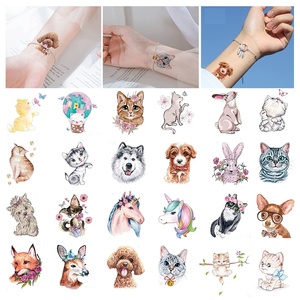 2.36 personalizzato * 2.36in temporaneo realistico gatto orsacchiotto cane Corgi tatuaggio adesivi <span class=keywords><strong>per</strong></span> bambini adulti carino tatuaggio <span class=keywords><strong>per</strong></span> piccoli fan di animali - Product Image 2