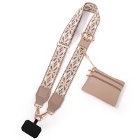 Cordon de téléphone portable réglable pour fille, anti-perte, avec pochette zippée, porte-cartes portable, cordon tour de cou