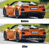 Diffuseur de pare-chocs arrière de voiture, aileron de requin pour Chevrolet Corvette C8 2 portes 2020-2023 Z51 Stingray, style fibre de carbone, kit carrosserie, spoiler