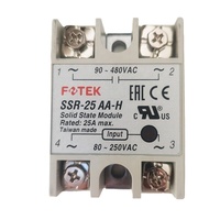 FOTEK SSR-25AA-H Relais statique monophasé AC-AC 25A 90-480VAC Module SSR haute tension à passage par zéro