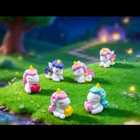 Figurines d'animaux micro-cartoon, licorne étoile, mini-artisanat en plastique pour ornement de bureau, décoration de jardin féerique à domicile, cadeau pour enfants