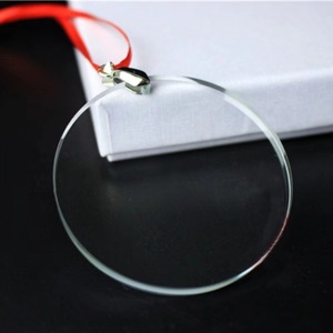 Adornos Colgantes de Cristal Transparente, Planos, Redondos y Lisos, para Regalos de Navidad y de Inauguración de Casa - Artesanías de Cristal - Product Image 3