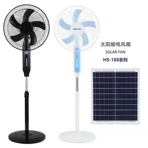 Environmental Protection And Energy Conservation Solar Panel Recharging Fans Home Floor Fans 16 Inch With Remote Control