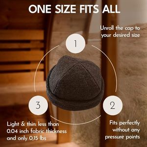 Gorro de Sauna de Lana Merino 100% Ecológico de Lujo Premium con Logotipo Personalizado - Product Image 4